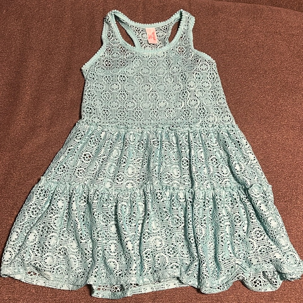 Turquoise bathing suit cover up dress in size 10/12